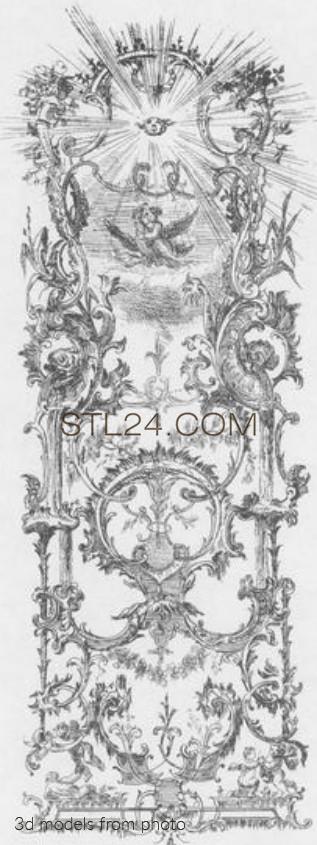 Панели резные (CARVED PANEL_1439 -  | 3D model 3DSMAX / OBJ / STL) 3D модель для ЧПУ станка